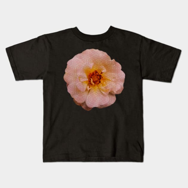 Pink orange geometric patterned flower Kids T-Shirt by Geomhectic